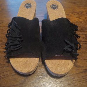 Women's Wedge Slide Sandals Size 10 Black UGG